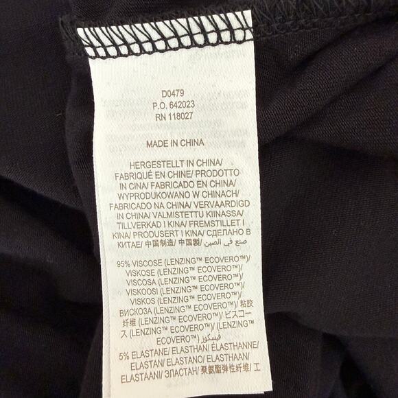 Boden Black Long Sleeve Dress | Deep V-Neck Ruched Waist Midi | Size 16/18R NWT - Picture 9 of 12